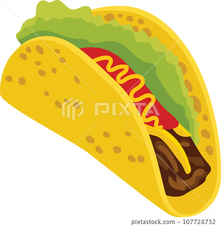 Traditional Delicious Taco Vector Illustration Traditional Delicious Taco Vector Illustration 107728732