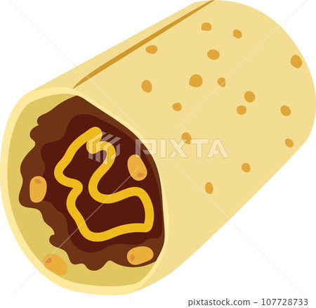 Mexican Burrito Food Vector Illustration Mexican Burrito Food Vector Illustration 107728733