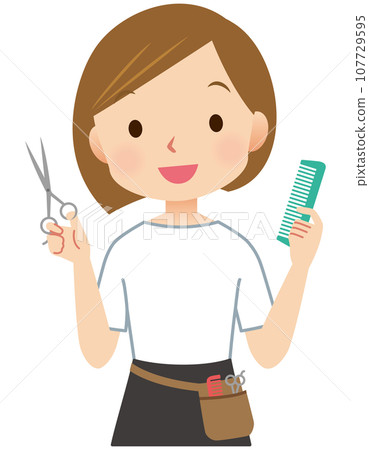 Hairdresser Female Staff Care Beauty Visiting Beauty 107729595