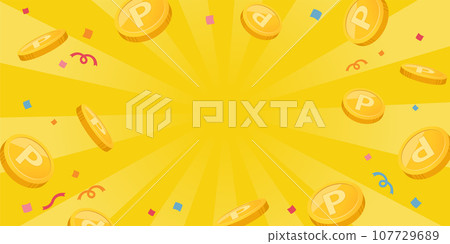 Point coin and sunburst background image (2:1) 107729689