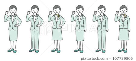 A female businessman who plays guts pose A female businessman who plays guts pose 107729806
