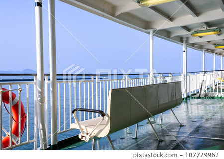Scenery inside the ferry voyage (bench scenery on the observation deck) 107729962