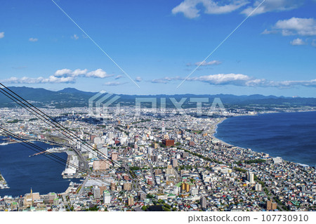 Hakodate City: View from the summit observation deck of Mt. Hakodate Hakodate City: View from the summit observation deck of Mt. Hakodate 107730910
