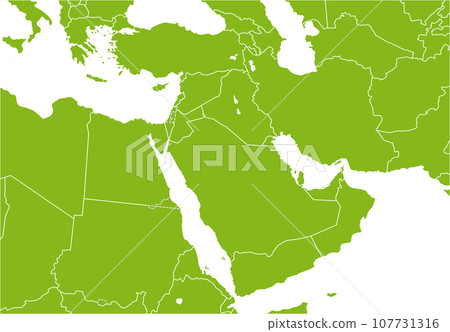 Middle East region map, ecology 107731316