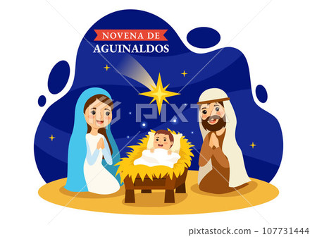Novena De Aguinaldos Vector Illustration with Holiday Tradition for Families to Get Together at Christmas in Flat Cartoon Background Design 107731444