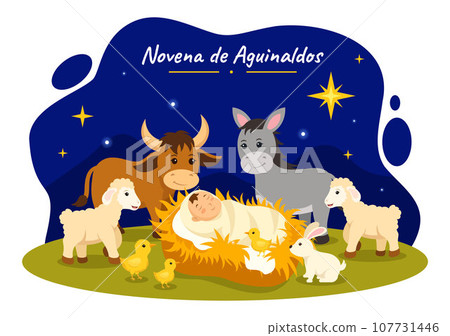 Novena De Aguinaldos Vector Illustration with Holiday Tradition for Families to Get Together at Christmas in Flat Cartoon Background Design 107731446