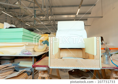 Furniture manufacture and upholstery in furniture factory Furniture manufacture and upholstery in furniture factory 107731733