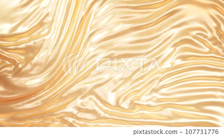 A shiny, gorgeous golden cloth. Background material. (horizontal) 107731776