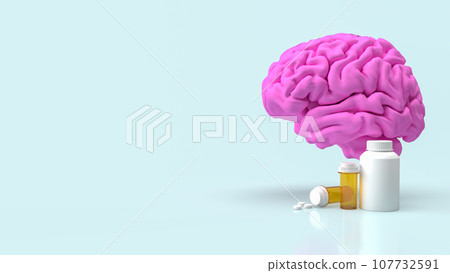The Brain and drug for sci or medical concept 3d rendering The Brain and drug for sci or medical concept 3d rendering 107732591