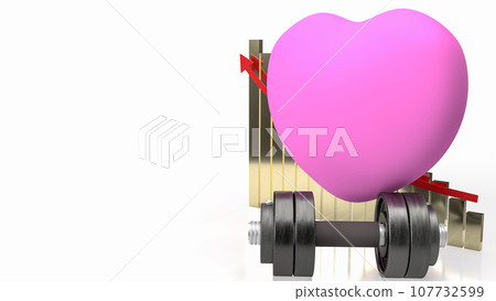 The heart and chart for medical or sci concept 3d rendering The heart and chart for medical or sci concept 3d rendering 107732599