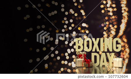 The Gift box and Boxing Day word for Marketing concept 3d rendering 107732604