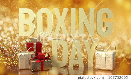 The Gift box and Boxing Day word for Marketing concept 3d rendering The Gift box and Boxing Day word for Marketing concept 3d rendering 107732605