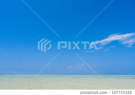 Summer sky and clear and beautiful sea [Okinawa scenery] 107733188