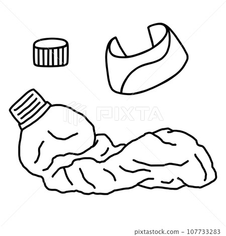 Plastic bottles/separation/line drawings Plastic bottles/separation/line drawings 107733283