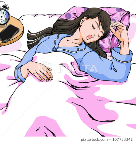 Young woman with long hair relaxing and sleeping_02 Young woman with long hair relaxing and sleeping_02 107733341