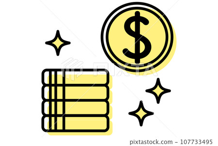 外幣投資圖標,簡單的線條畫插圖 外幣投資圖標,簡單的線條畫插圖 107733495