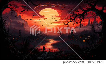 獨自站在湖邊,夕陽紅紅的 獨自站在湖邊,夕陽紅紅的 107733970