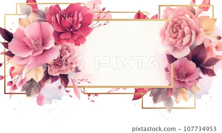 Watercolor abstract design for background wedding or buzzy social media banner 107734953