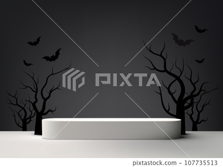 White Podium Product Display Mockup, Halloween Concept White Podium Product Display Mockup, Halloween Concept 107735513