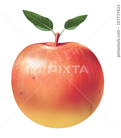 紅蘋果圓形寫實插畫 紅蘋果圓形寫實插畫 107735622