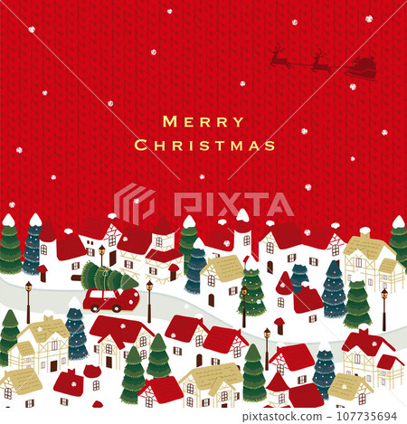 聖誕老人和聖誕小鎮針織紋理 107735694