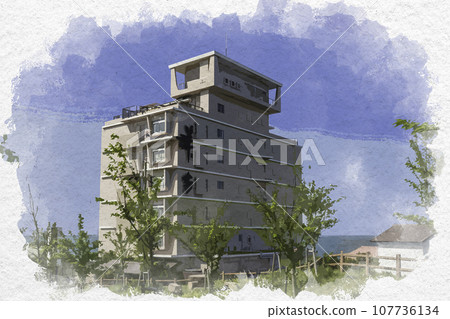 Watercolor style Ako Misaki Shokichi Ako City, Hyogo Prefecture 107736134