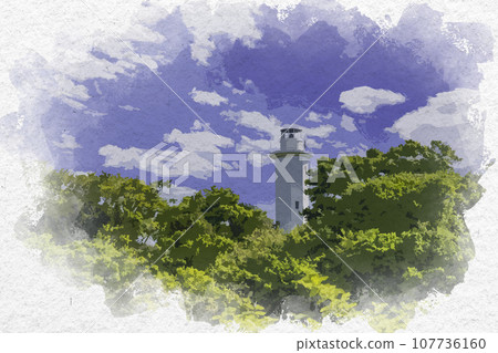 Watercolor style Ako Misaki Ako Misaki Lighthouse Ako City, Hyogo Prefecture Watercolor style Ako Misaki Ako Misaki Lighthouse Ako City, Hyogo Prefecture 107736160