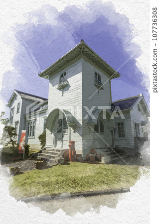 Watercolor style Ako City Folklore Museum Ako City, Hyogo Prefecture 107736308