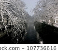 A scene from Nakameguro, Tokyo in the snow (2) 107736616