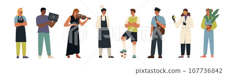 People of different professional occupation and hobby activities 107736842