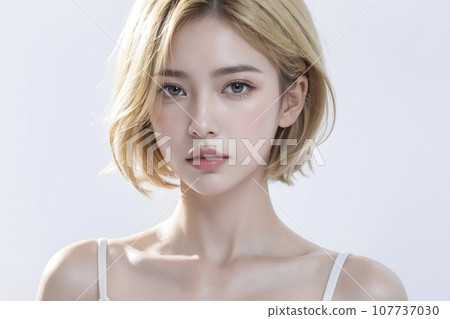 Portrait of a blonde woman (AI generated image) 107737030