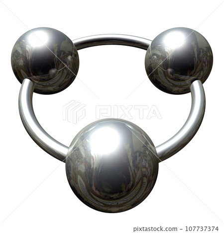 3DCG "Three spheres/ball cooperation" Silver, Silver 3DCG "Three spheres/ball cooperation" Silver, Silver 107737374