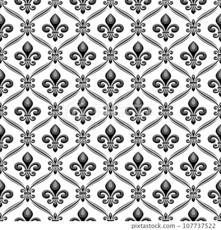 Vector Fleur de Lis Seamless Pattern 107737522