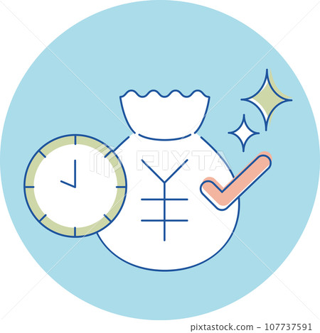 Icon 3 colors hourly wage 107737591