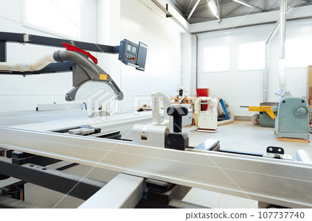 Woodworking equipment in a furniture manufacture workshop 107737740
