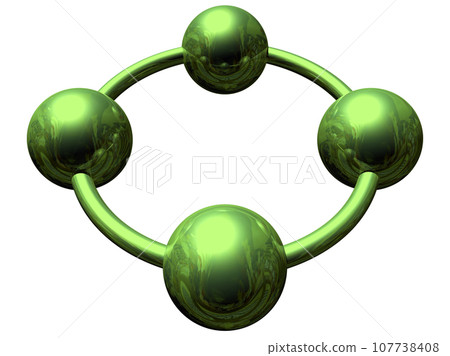 3DCG "Four spheres/ball collaboration" Green, Green 3DCG "Four spheres/ball collaboration" Green, Green 107738408