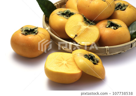 非常甜的秋天味道 柿子果(白底) 柿子果 非常甜的秋天味道 柿子果(白底) 柿子果 107738538