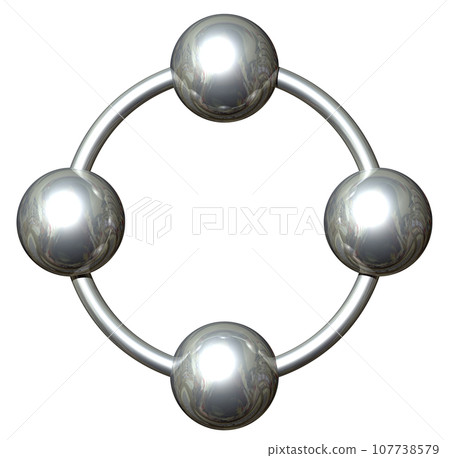 3DCG "Four spheres/ball cooperation" Silver, Silver 3DCG "Four spheres/ball cooperation" Silver, Silver 107738579