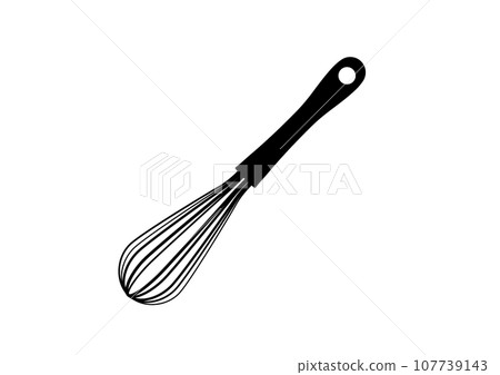 Whisk, whipper. Kitchen tools on white background. 107739143
