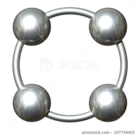 3DCG "Four spheres/ball cooperation" Silver, Silver 3DCG "Four spheres/ball cooperation" Silver, Silver 107739403