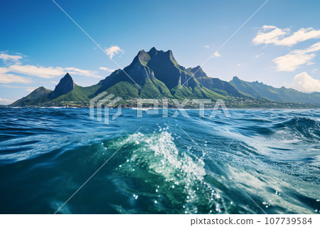 rocky mountains and ocean are in view generative ai 107739584