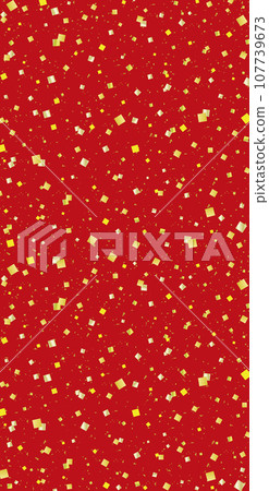 Japanese style gold leaf confetti texture background/vertical/red 107739673