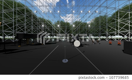 Outdoor live venue event (no stage seat) illustration CG 107739685