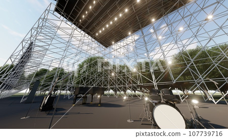 Outdoor live venue event (no stage seat) illustration CG 107739716