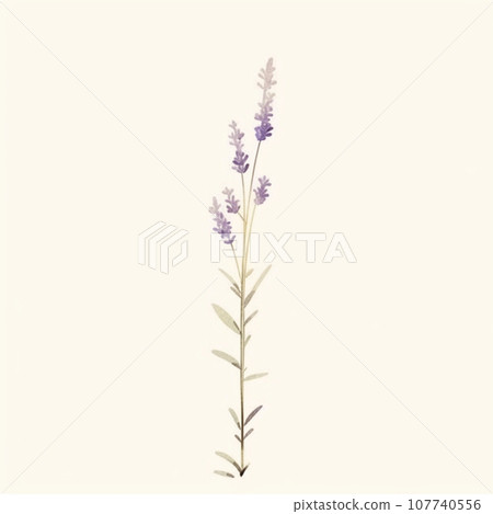 [AI生成圖像]白色背景和薰衣草 107740556