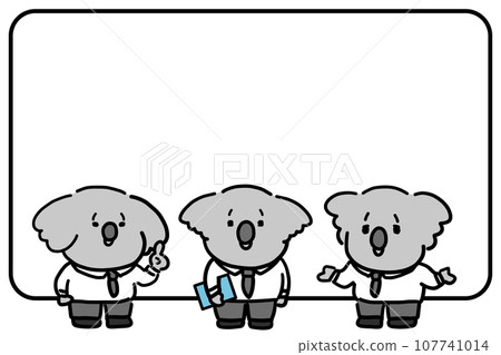 Set of talking animal office workers and copy space 107741014