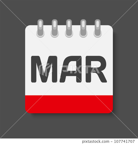 Vector template icon calendar, month March Vector template icon calendar, month March 107741707