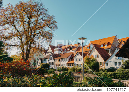 Old national German town house in Bietigheim-Bissingen, Baden-Wuerttemberg, Germany, Europe. Old Town is full of colorful and well preserved buildings. 107741737