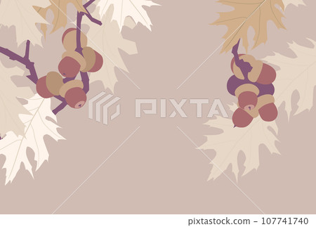 紅橡樹葉和橡實的插圖 107741740
