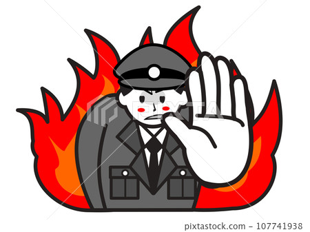 警察擺出停止姿勢 107741938